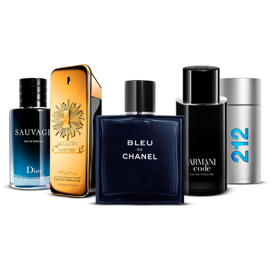 Kombinace 5 pánských parfémů – Sauvage, 1 Million, Bleu de Chanel, Armani Code a 212 Men [každý 100 ml]