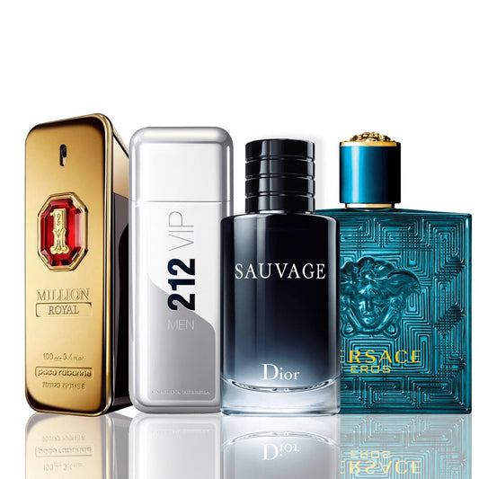 Sada 4 parfémů | One Million Royal + 212 VIP Men + Sauvage Dior + Versace Eros 100 ml