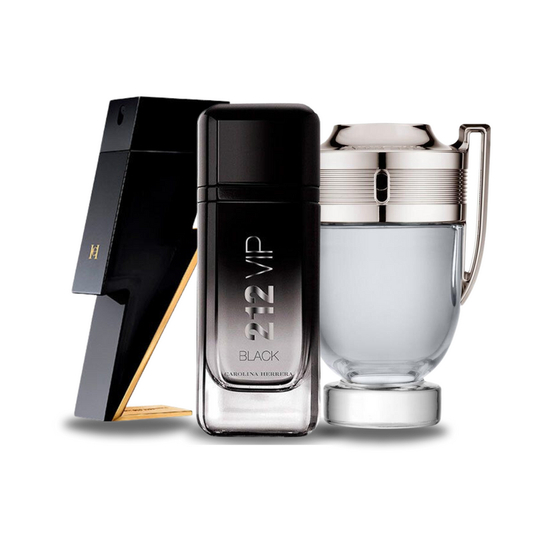 Akční balíček 3 parfémů: Carolina Herrera BAD BOY, Carolina Herrera 212 VIP BLACK a Paco Rabanne INVICTUS 100 ml.