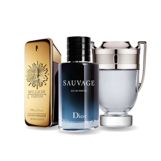 Akční balíček 3 parfémů: Paco Rabanne ONE MILLION, Dior SAUVAGE a Paco Rabanne INVICTUS 100 ml.