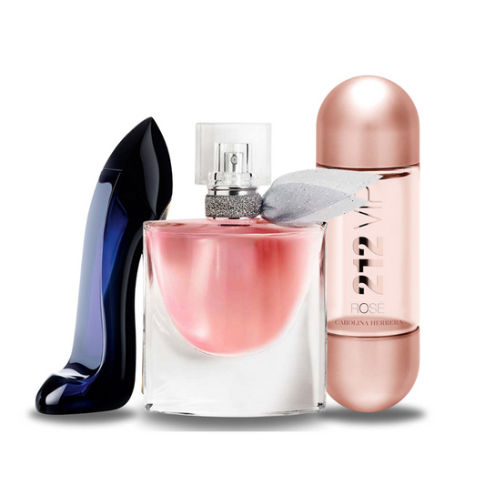 Akční balíček 3 parfémů: Carolina Herrera GOOD GIRL, Lancôme LA VIE EST BELLE a Carolina Herrera 212 VIP ROSÉ 100 ml.